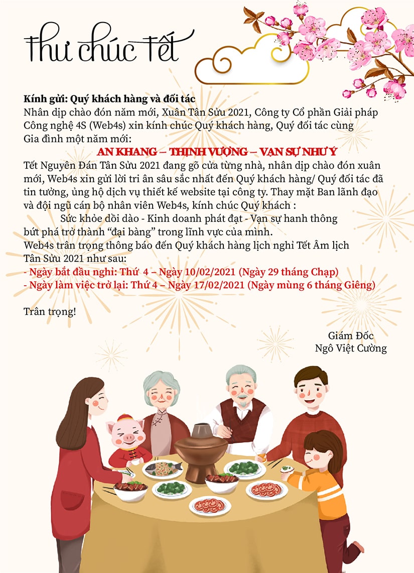 Thư chúc tết 2021 Web4s